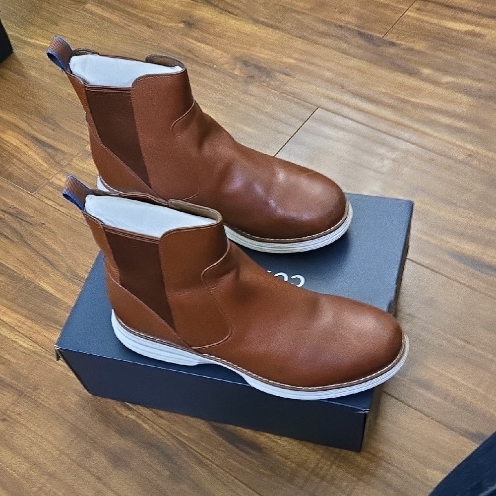 Cole Haan Men's Tan Leather Chelsea Boots - Picture 4 of 4
